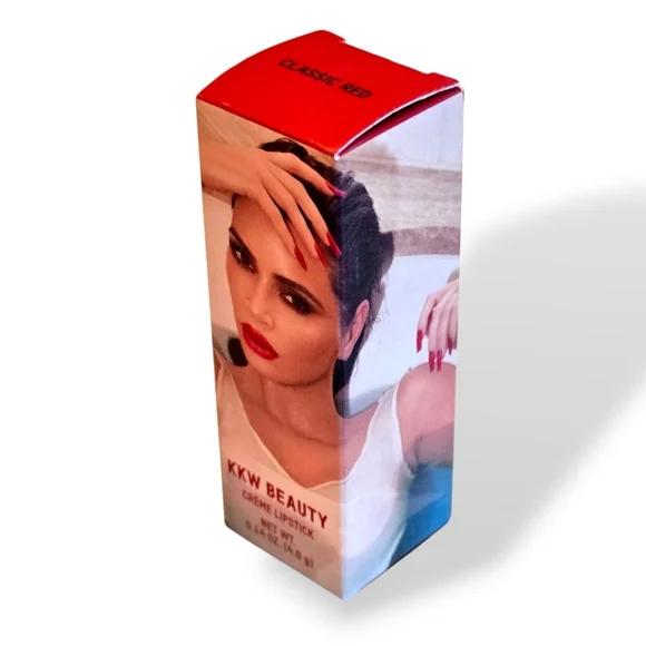 🟠 KKW Beauty Creme Lipstick Classic Red NEW IN BOX Full Size DISCONTINUED - Picture 9 of 13